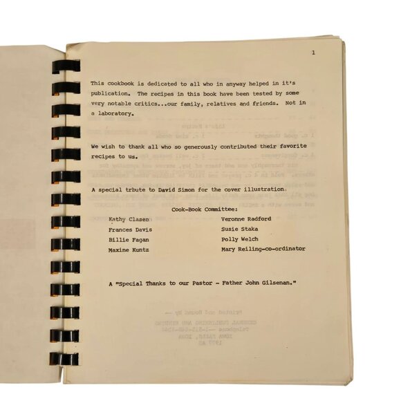 Mulvane KS Cookbook St Michaels Altar Society 1977 Vintage Spiral Bound Kansas - Picture 4 of 16